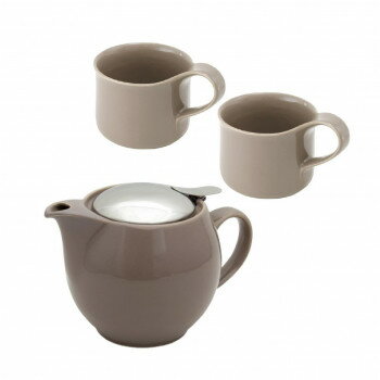 別倉庫からの発送の為、お客様都合の返品は出荷前、出荷後に変わらずキャンセル費用、往復送料が発生いたします。 北海道、沖縄、その他特殊地域については送料加算になります。詳しくは送料ページをご確認ください。「お客様都合でのキャンセルの場合、キャンセル料などの手数料が発生いたしますので予めご了承ください。」「メーカーより取り寄せ商品のため、在庫状況によっては欠品・廃盤の可能性があります。あらかじめご了承ください。」2〜3人用に使いやすい大きさで、一人暮らしからファミリーまで幅広く使えるティーポットと、カフェマグスモールサイズのギフトセットです。マグカップは容量200ccとコンパクトなので、ティーカップとしてもコーヒーカップとしてもちょうどいい大きさです。サイズティーポット:150×100×100mm、マグ:120×80×75mm個装サイズ：16×22×11cm重量個装重量：170g素材・材質ティーポット本体:陶器フタ・茶こし:ステンレス マグ:陶器仕様容量:(ティーポット)450cc、(マグ)200cc生産国日本・広告文責（株式会社T3コーポレーション・072-963-7660）fk094igrjs