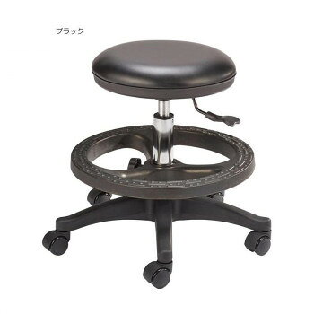 サロン向け ステップ付きスツール LB-5　60250・ブラック【送料無料】