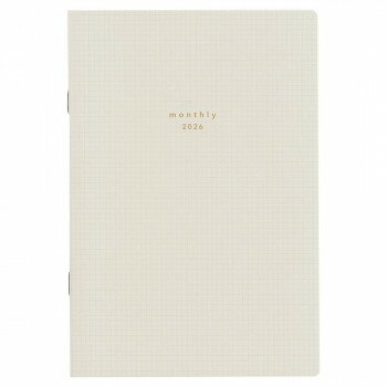 2026年 手帳 ダイアリー isshoni.マンスリー B6 ホワイト E8035【送料無料】 メール便対応商品