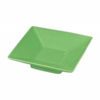 陶器四方角小皿　緑彩　80500330【送料無料】