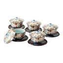 西海陶器 亀甲岩牡丹 茶托付汲出揃 31054【送料無料】