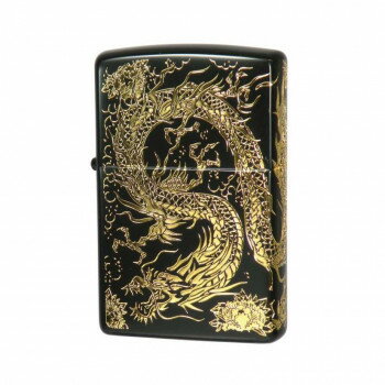 ZIPPO 二面龍 黒金【送料無料】 メール便対応商品