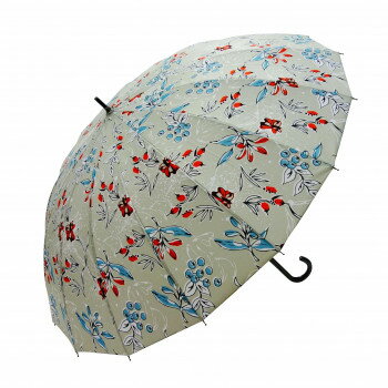 藤田屋 婦人16本骨長傘 58cm 南国 アッシュベ-ジュ T-2401【送料無料】 藤田屋 婦人16本骨長傘 58cm 南国 アッシュベ-ジュ T-2401【送料無料】