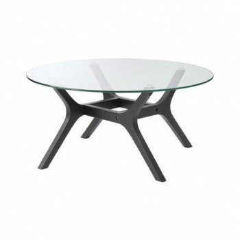 東谷 ラウンドガラステーブル ブラック RTO-112BK【送料無料】
