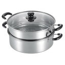 パートナーズセッション 蒸し上手 ステンレス2段蒸し器 30cm R-0202【送料無料】