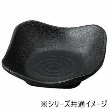 福井クラフト　メラミン9.1角隅切羽反皿　黒マット 75005550【送料無料】