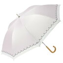 ニフティカラーズ 遮光バイカラーハート刺繍 晴雨兼用日傘 長傘 ピンク 2455PK【送料無料】