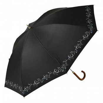 ニフティカラーズ 遮光フラワークラウン55 晴雨兼用日傘 長傘 ブラック 2465BK【送料無料】 ニフティカラーズ 遮光フラワークラウン55 晴雨兼用日傘 長傘 ブラック 2465BK【送料無料】