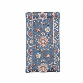 東京かんかん ビーズ刺繍メガネケース ブルー M42-2702BL【送料無料】 メール便対応商品