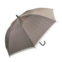 藤田屋 紳士耐風長傘 75cm Bジャンプ耐風骨 ドットラインストライプ モカ GB75-2522(SH)【送料無料】