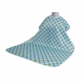 ウェルファン 食事用エプロンW 格子ブルー 009418【送料無料】 メール便対応商品