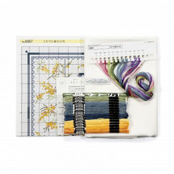 オノエ・メグミ Mimosa Collection クロスステッチ刺しゅうキット クッション ミモザと春の小花 6067【送料無料】