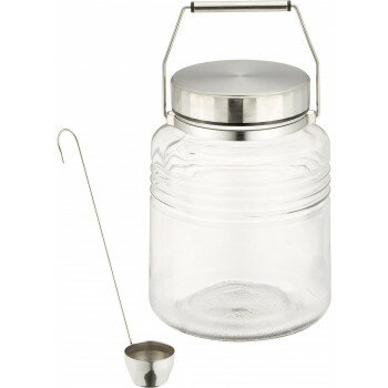 ガラス製保存容器メタルキャップコンテナー MCコンテナー3L レードル付 815【送料無料】