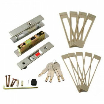 ディンプル引違戸錠NPGA800DX-SL 5本キー 00776937-001【送料無料】