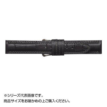 MIMOSA(ミモザ) 時計バンド IT型押ワニ 17mm ブラック (美錠:銀) CIT-A17【送料無料】 メール便対応商品