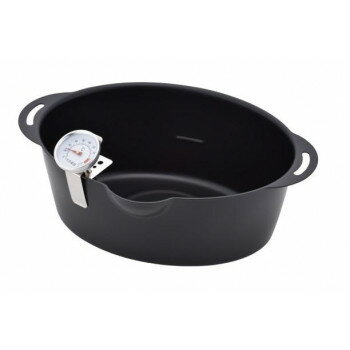 プチオーバル揚げ鍋15×20cm温度計付　POA-002【送料無料】