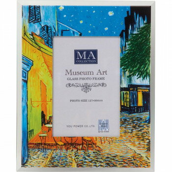ユーパワー 名画ガラスフォトフレーム ゴッホ「夜のカフェテラス」 MF-02040【送料無料】 メール便対応商品