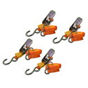 4本セット ラッシングベルト Sフック ベルト 幅25mm 固定側0.5m 巻側5m rb-sh-25-0505-4p【送料無料】