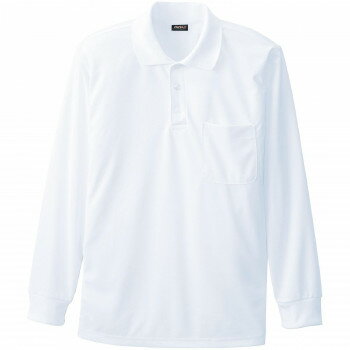 桑和 50390 長袖ポロシャツ(胸ポケット付き) 6Lサイズ ホワイト(0) SOWA【送料無料】