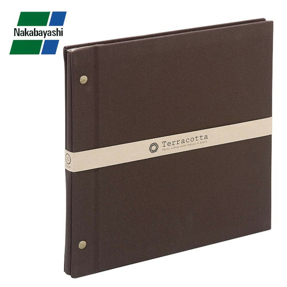 ナカバヤシ テラコッタ 外ビス式フリー台紙アルバム デミサイズ ブラウン TER-DF-140-BR【送料無料】