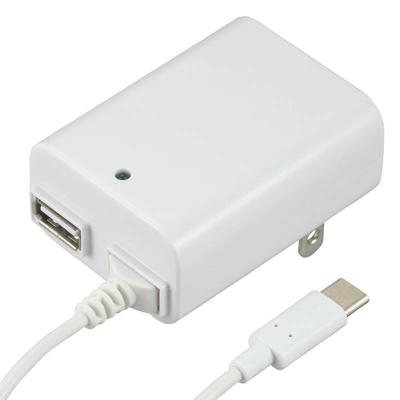 OHM ACアダプター USB+TypeCケーブル 1m MAV-AUC2-W【送料無料】