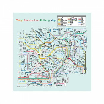 トレシー 22×22cm A 2222P-TMP Tokyo Metropolitan Railway Map【送料無料】 メール便対応商品