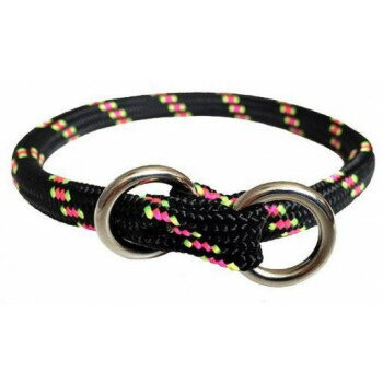 モロッコペットサプライ 首輪 マウンテンチョークカラー 16インチ 長さ40cm×太さ8mm 6337 ブラックストライプ・BK16【送料無料】