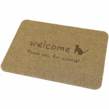 屋外・屋内兼用 玄関マット 40×60cm シルエットキャット BE【送料無料】