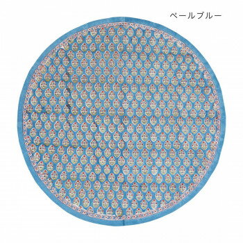 ラウンドクロス アマービレブロックプリント ペールブルー 11724882022【送料無料】