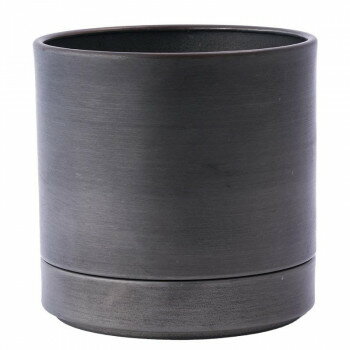 MC円柱メタルecoポット皿付 鉄はエコ DBK 6　3200030DBK【送料無料】