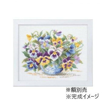 ししゅうキット　7285(白)　やさしい花刺しゅう額　ワイルドパンジー【送料無料】