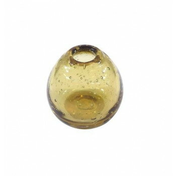 手吹きバブルガラスフラワーベース ボールS アンバー IN055251【送料無料】