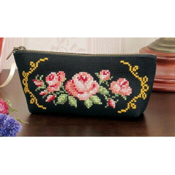 オリムパス　花刺しゅうの優しい小物　ペンケース　バラ　9044【送料無料】 メール便対応商品