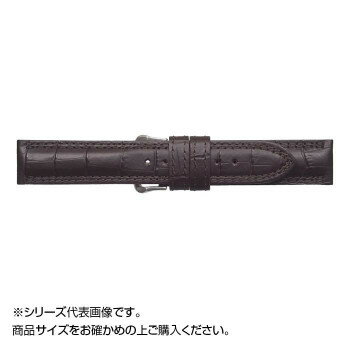 MIMOSA(ミモザ) 時計バンド IT型押ワニ 17mm ダークブラウン (美錠:銀) CIT-B17【送料無料】 メール便対応商品