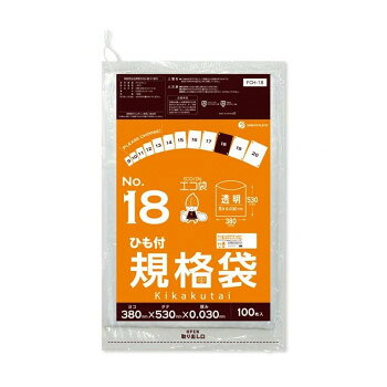 ＼今だけ！エントリーでポイント5倍！／ ECO TAI　エコ袋　No.18　ひも付規格袋 FCH-18 透明 100枚×20冊【送料無料】