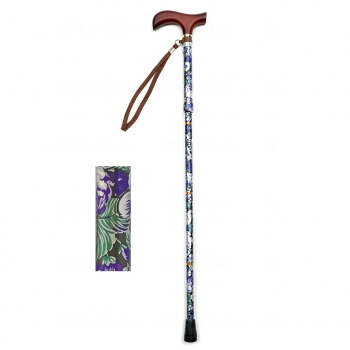 ウェルファン 夢ライフステッキ 柄杖折りたたみ伸縮型 花バイオレット 009715【送料無料】