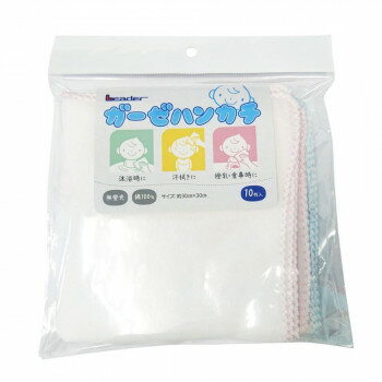 リーダー ガーゼハンカチ 10枚入 782807【送料無料】 メール便対応商品