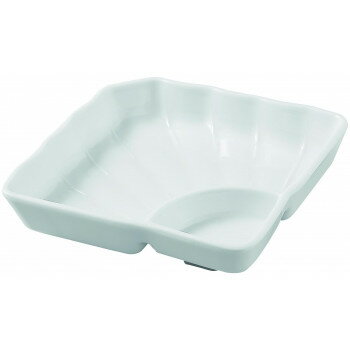 福井クラフト　タレ付扇皿　白グロス 83361230【送料無料】