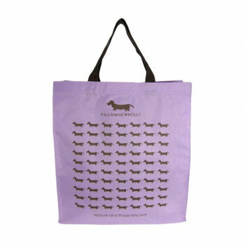 優美社　3L12-01　WHOLLY （ウォーリー） プリント角型手提げ小 パープル【送料無料】