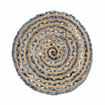 ラウンドジュートデニムマット ウズマキ 14225875307【送料無料】