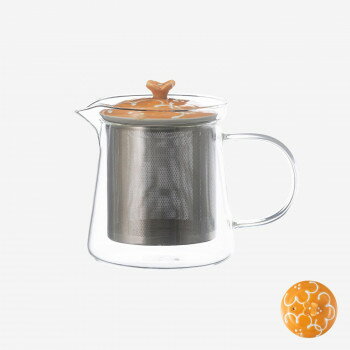 西海陶器 波佐見焼 花紋 SSガラスポット 橙 大　20495【送料無料】