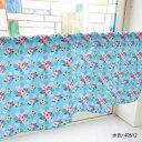 カフェカーテン ハイビスカス 800×450mm 水色・40512【送料無料】(3)