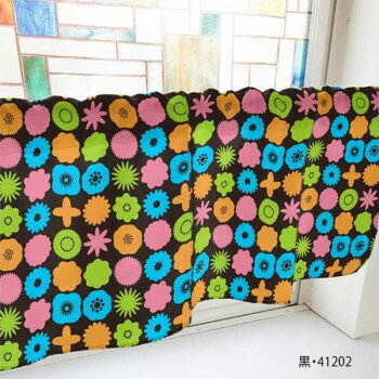 カフェカーテン モチーフ 800×450mm　黒・41202【送料無料】