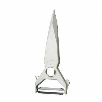 別倉庫からの発送の為、お客様都合の返品は出荷前、出荷後に変わらずキャンセル費用、往復送料が発生いたします。 北海道、沖縄、その他特殊地域については送料加算になります。詳しくは送料ページをご確認ください。「お客様都合でのキャンセルの場合、キャンセル料などの手数料が発生いたしますので予めご了承ください。」「メーカーより取り寄せ商品のため、在庫状況によっては欠品・廃盤の可能性があります。あらかじめご了承ください。」切れ味の良い多機能ピーラーです。ジャガイモの皮むき・芽取りや、オレンジなどの飾り切り・皮むきに便利です。両刃になっているので、往復切りができます。大根の皮を剥くようにして細長く削ると、桂むきの様な大根ができます。【注意】※同設備で白・黒・オレンジ色等、複数色の樹脂製品を製造しています。このため、白い製品でも、オレンジ色等他の色が混入してしまうことがありますが、機能上は問題ございません。あらかじめご了承ください。サイズ151×63×13mm/刃先41×3mm個装サイズ：22.3×7.4×1.8cm重量10g個装重量：30g素材・材質柄:ABS樹脂/刃:ステンレス仕様耐熱温度:80度生産国ドイツ・広告文責（株式会社T3コーポレーション・072-963-7660）fk094igrjs