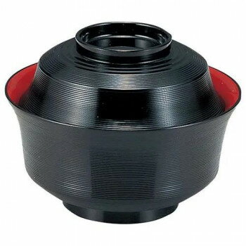福井クラフト　TA4.5寸竹型丼椀 黒内朱 33601350【送料無料】