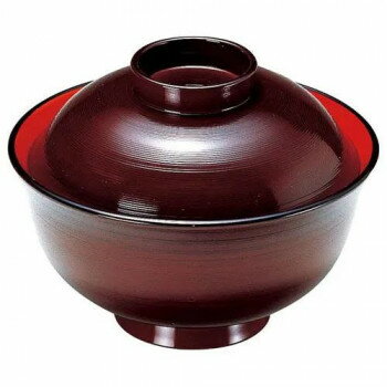 福井クラフト　TA5寸千筋丼物椀(蓋親)溜内朱 38020220【送料無料】