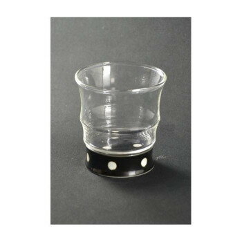 有田浪漫ロックグラス　水玉　黒・INT-103-2-2【送料無料】