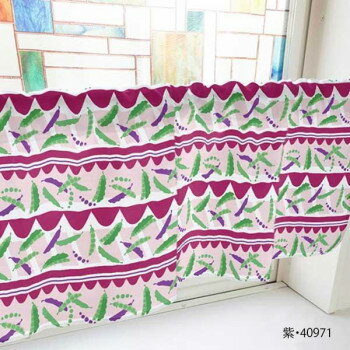 カフェカーテン さやえんどう 1000×450mm　紫・40971【送料無料】