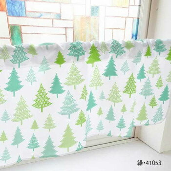 カフェカーテン ツリー 1000×450mm　緑・41053【送料無料】