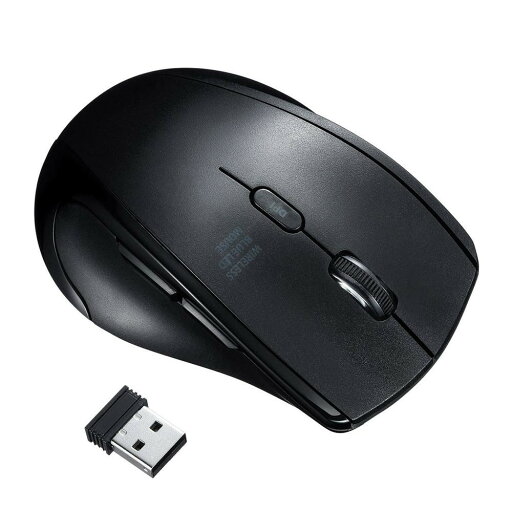 サンワサプライ 静音ワイヤレスブルーLEDマウス(5ボタン・左手用) ブラック MA-WBL164BK【送料無料】 サンワサプライ 静音ワイヤレスブルーLEDマウス(5ボタン・左手用) ブラック MA-WBL164BK【送料無料】